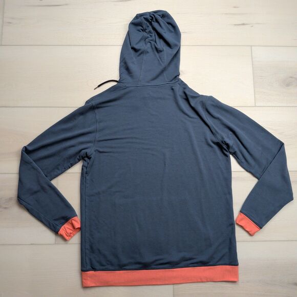 Mugsy Cashtech Hoodie Mens M Modal Cashmere Blend Stretch Navy Blue Soft Touch - Picture 3 of 8